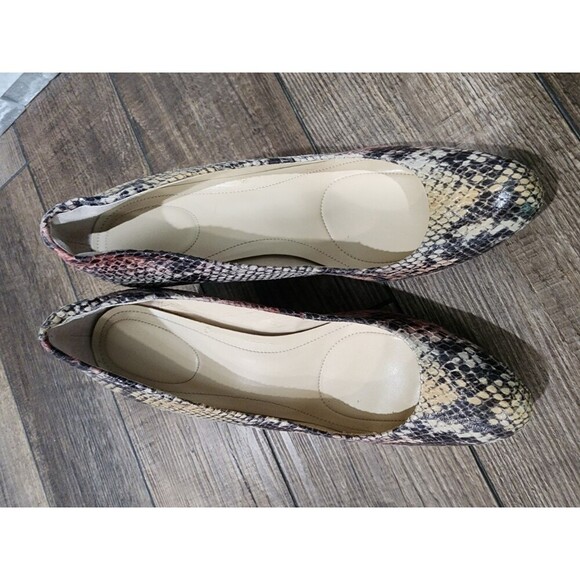 Calvin Klein Heels Renni 2 Tone Snake Patent Pumps Pink Grey Leather Size 8M - Picture 6 of 11